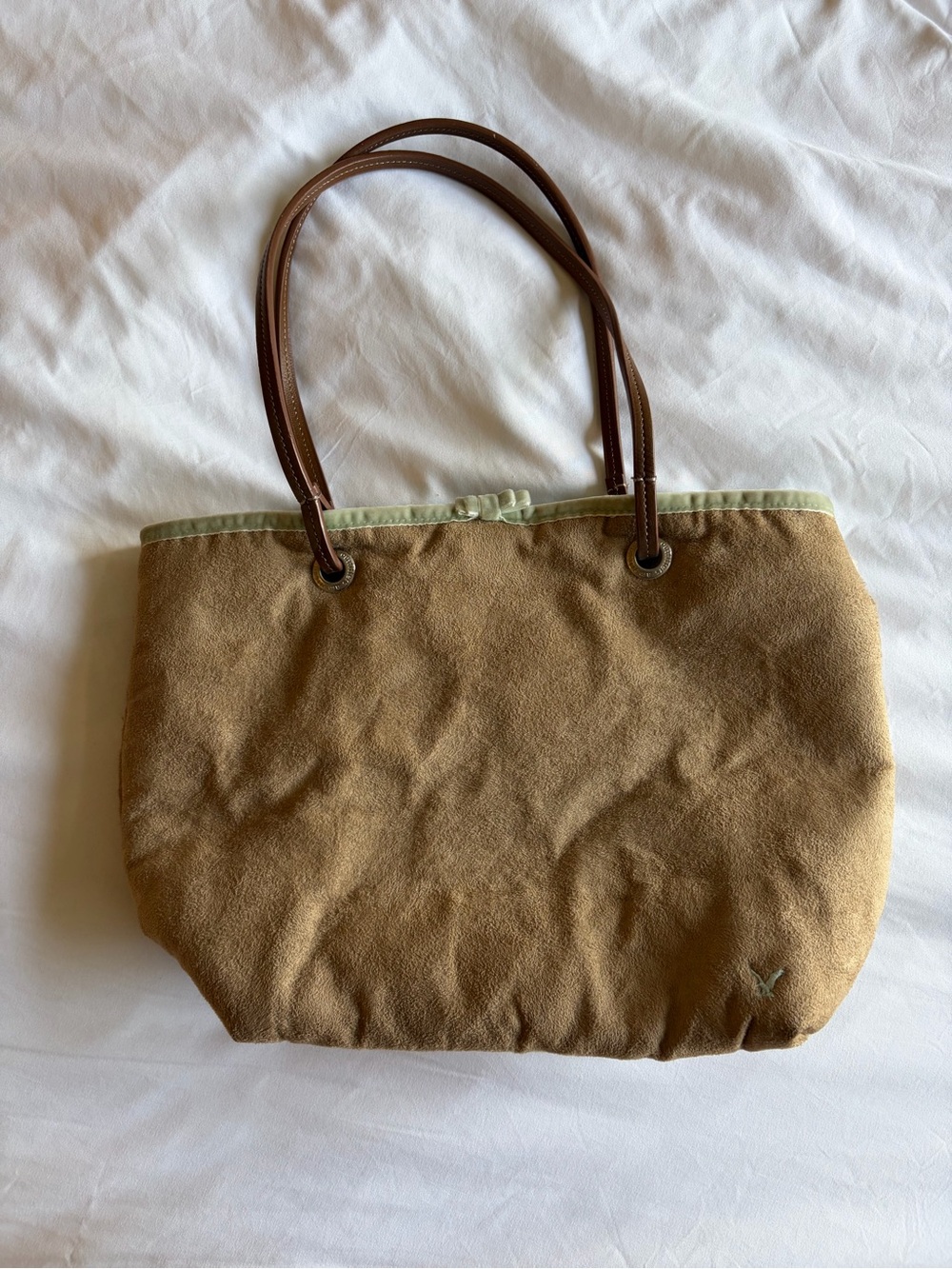 vintage AMERICAN EAGLE fleece-lined tote